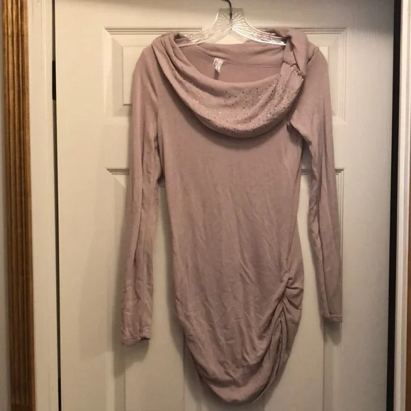 Maurice’s Mauve Embellished Cowl Neck Sweater Small - Picture 1 of 4